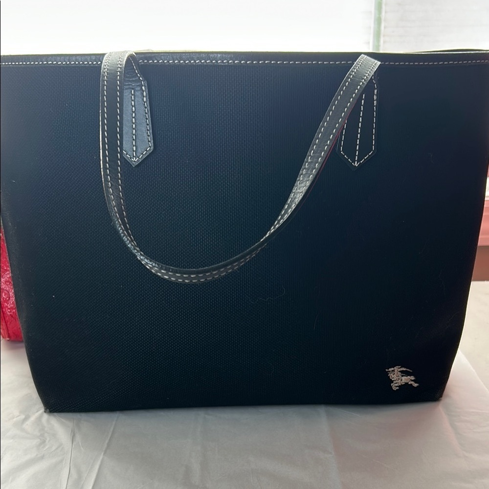 Good used Burberry Blue Label tote black bag